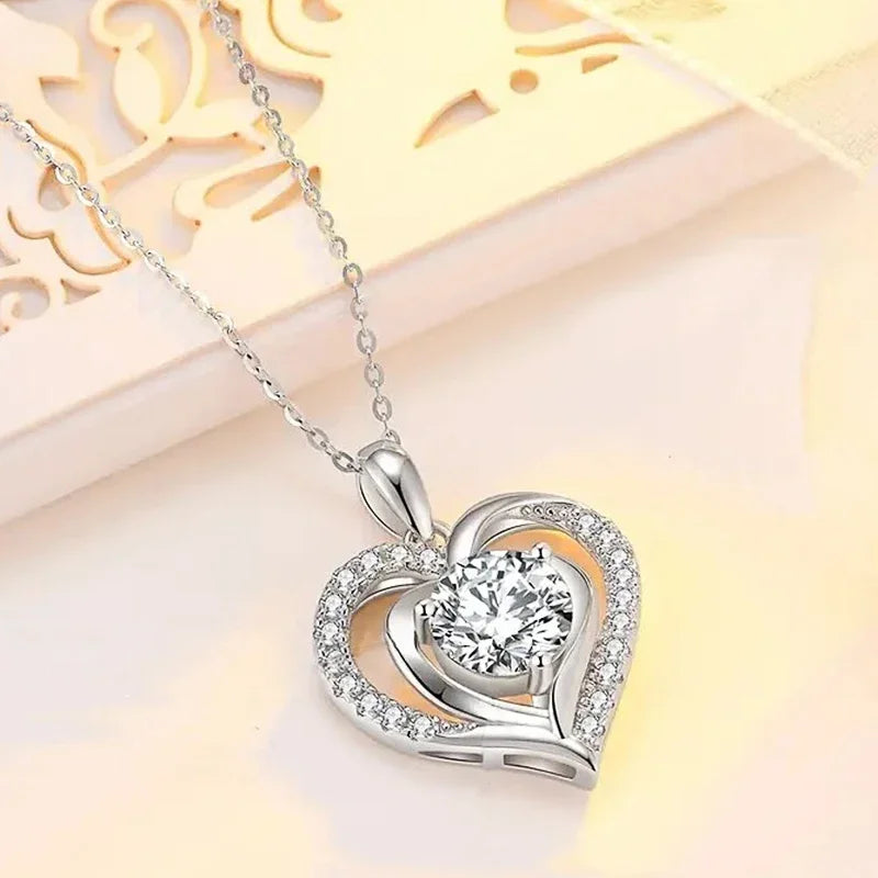 Huitan Delicate Heart Pendant Necklace