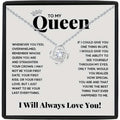 Love Knot Necklace 'To My Queen' for Wife Girlfriend Soulmate