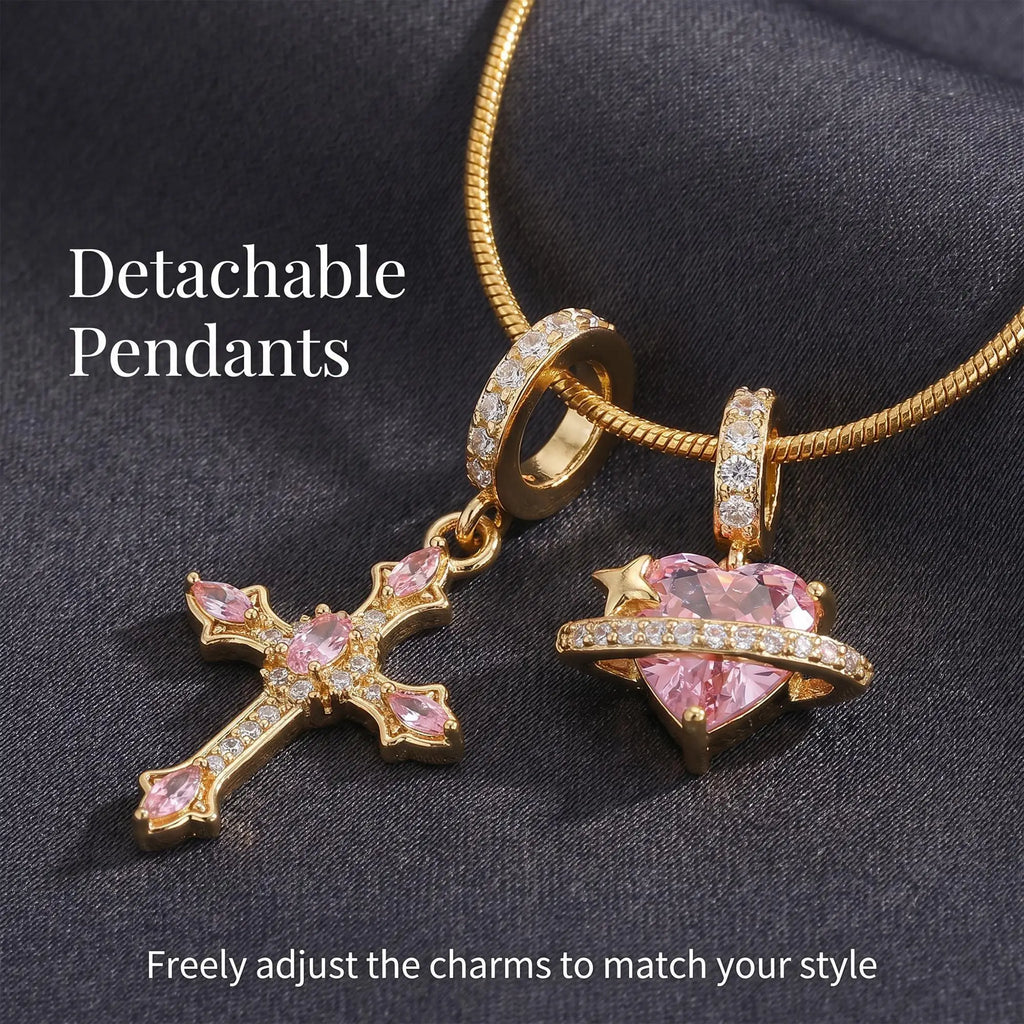 Heart Cross Pendant Necklace
