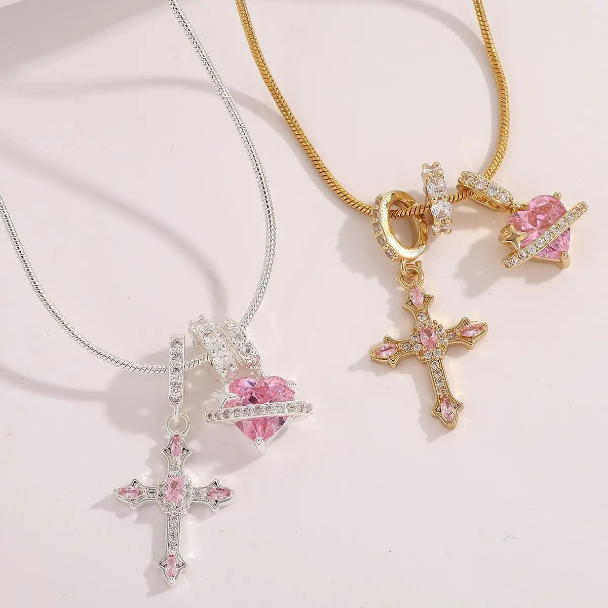 Heart Cross Pendant Necklace