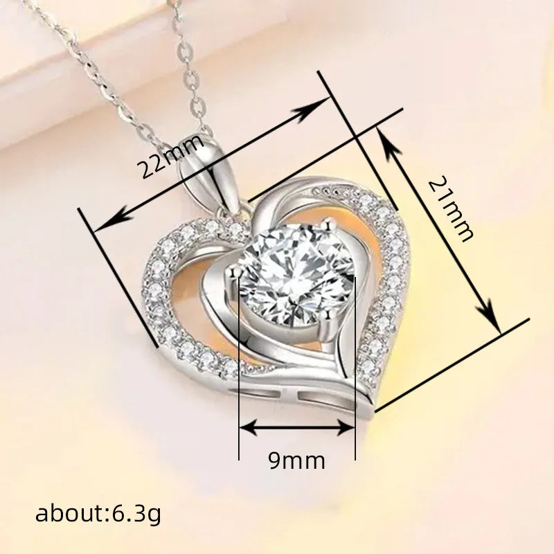 Huitan Delicate Heart Pendant Necklace